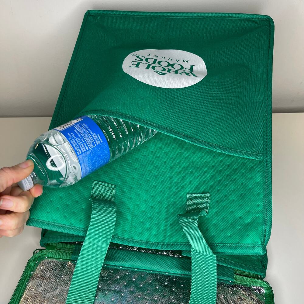 Whole Foods Market Green Insulated Hot Cold Cooler Tote Bag White Logo NEW! NWT! - Picture 5 of 11